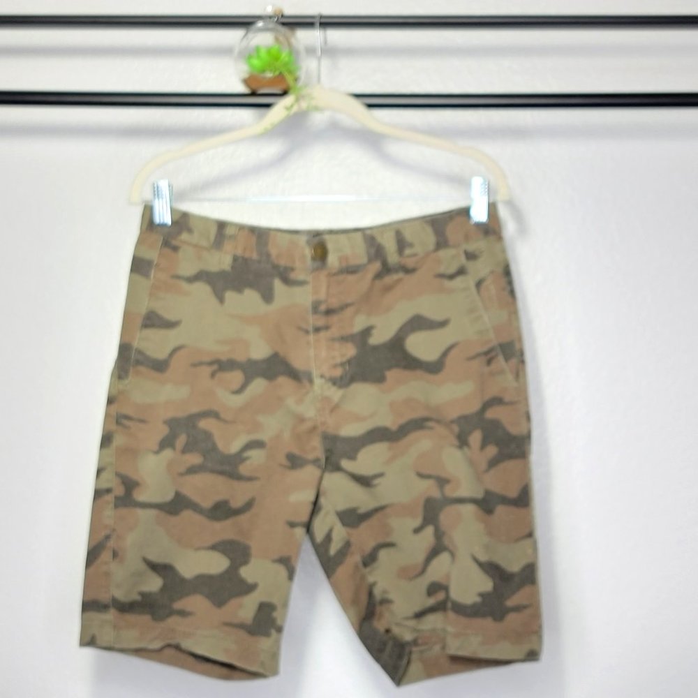 Billabong Camouflage Flat Front Distressed Shorts